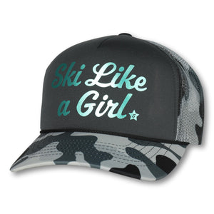 CURSIVE CAMO SKI LIKE A GIRL